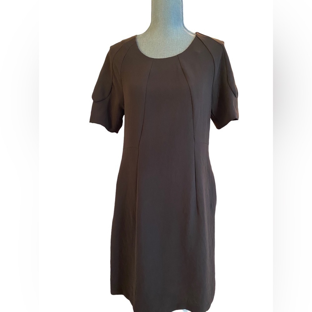 Cotelac Brown Fitted Dress l French Designer Dress l Size 6 0723